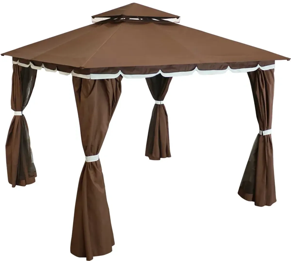 Sunnydaze 10 ft x 10 ft Soft Top Polyester Gazebo with Privacy Wall