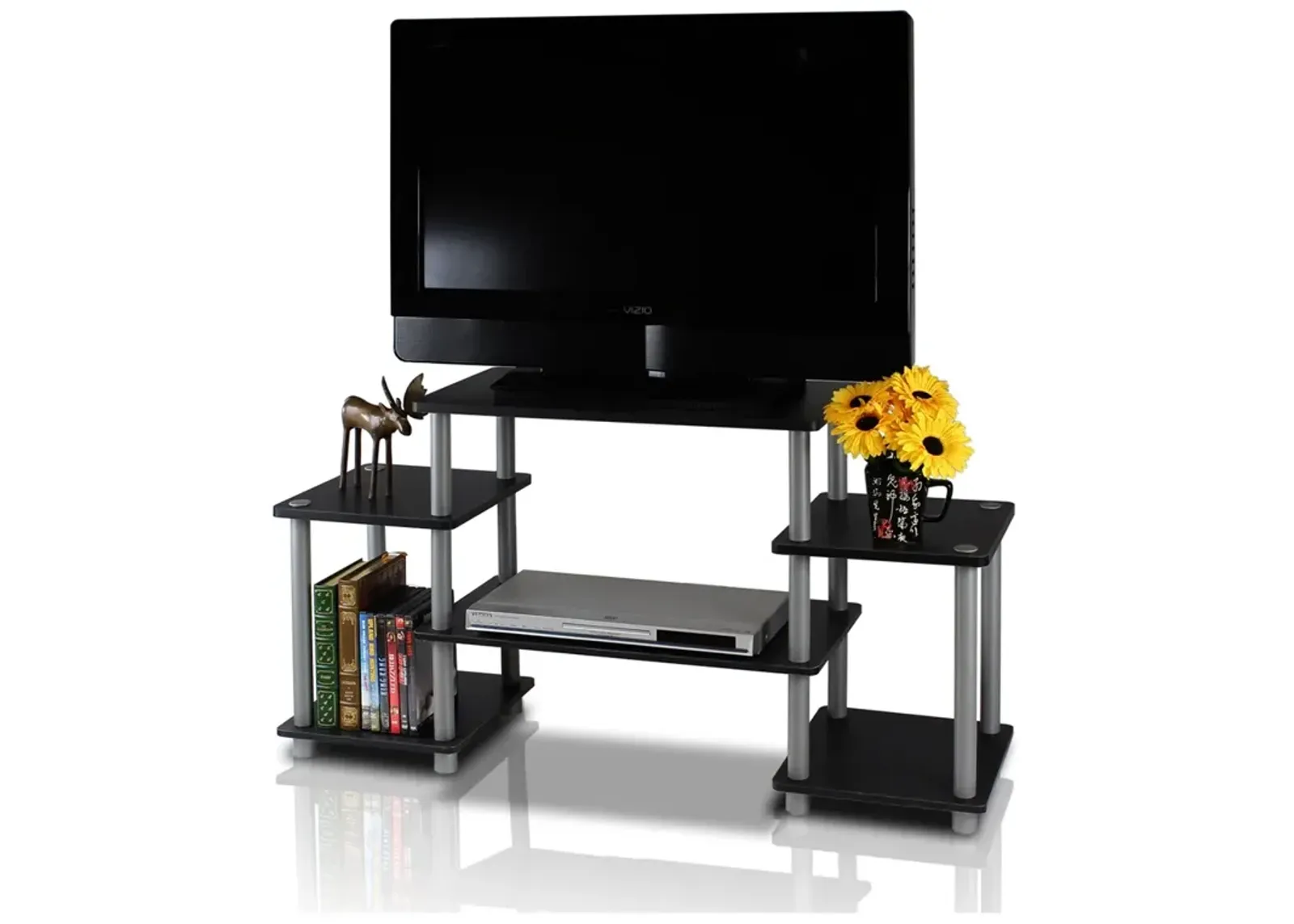 Turn-N-Tube No Tools Entertainment Center, Black/Grey