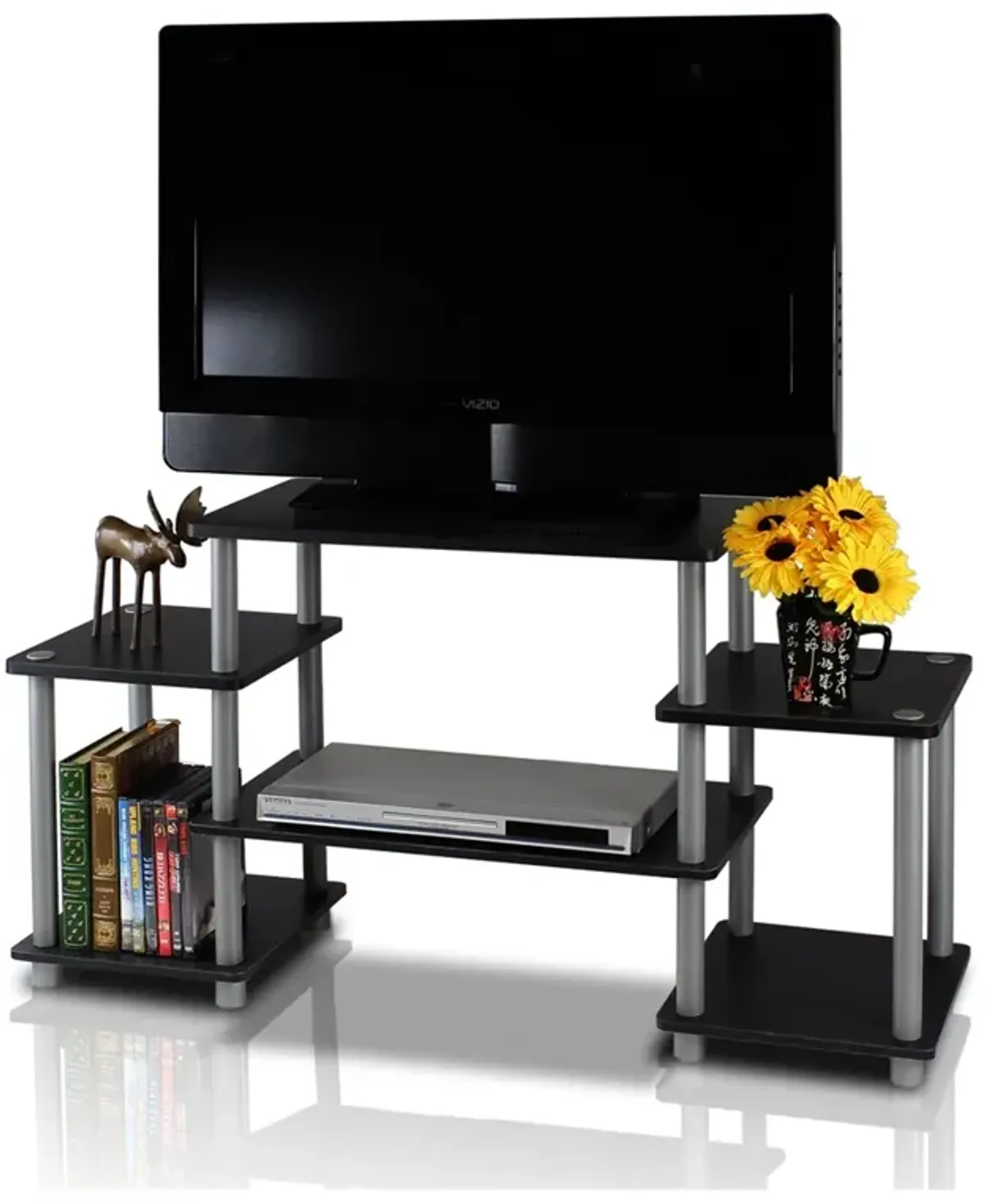 Turn-N-Tube No Tools Entertainment Center, Black/Grey