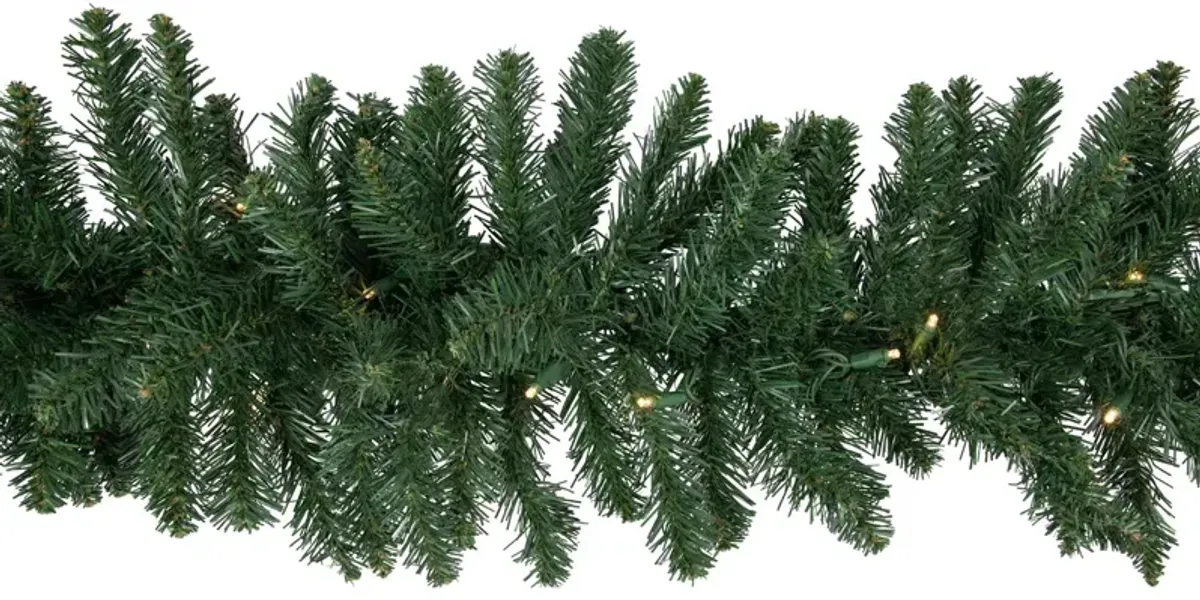 50' x 12" Pre-Lit Commercial Buffalo Fir Christmas Garland- Warm White LED Lights