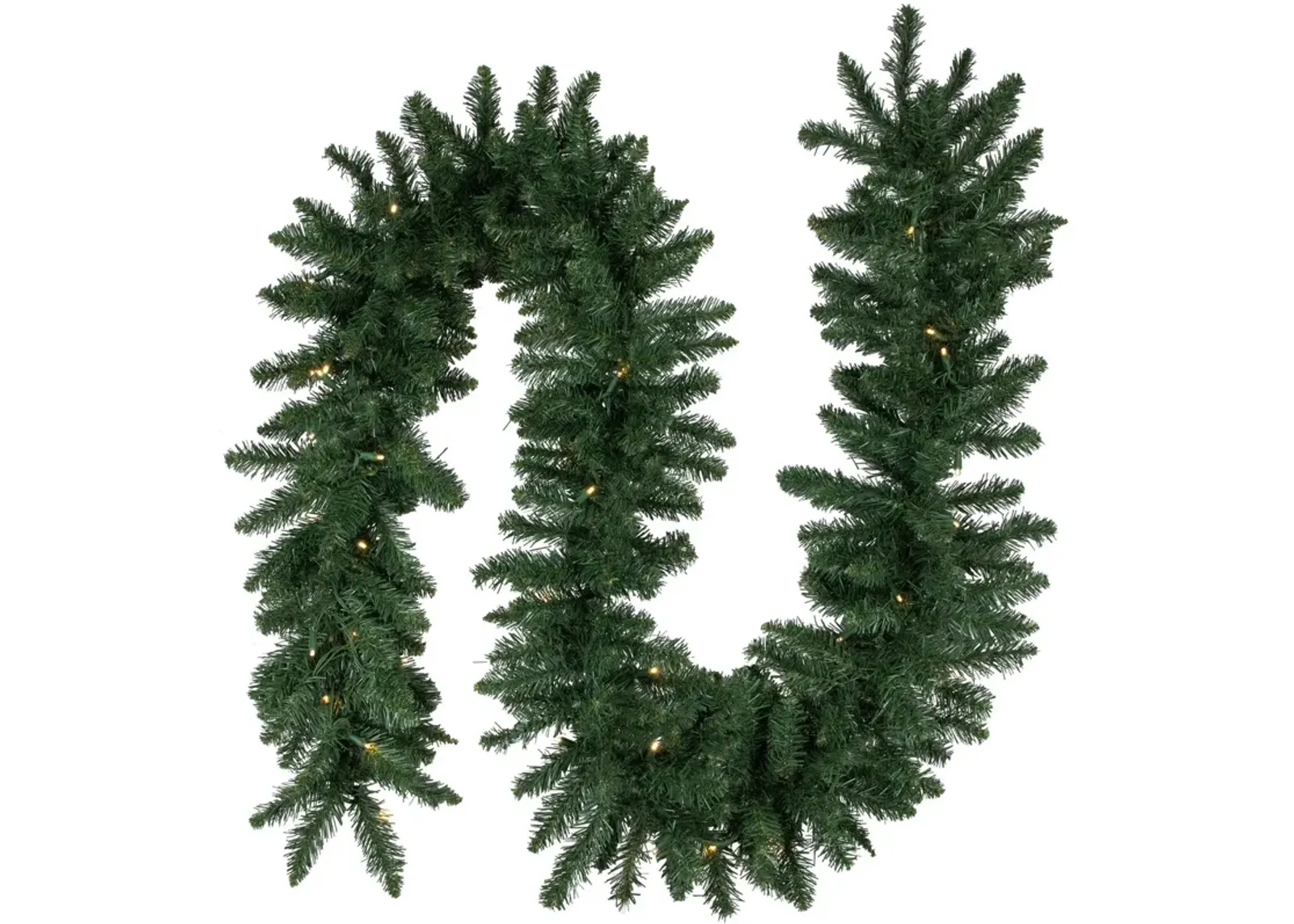 50' x 12" Pre-Lit Commercial Buffalo Fir Christmas Garland- Warm White LED Lights