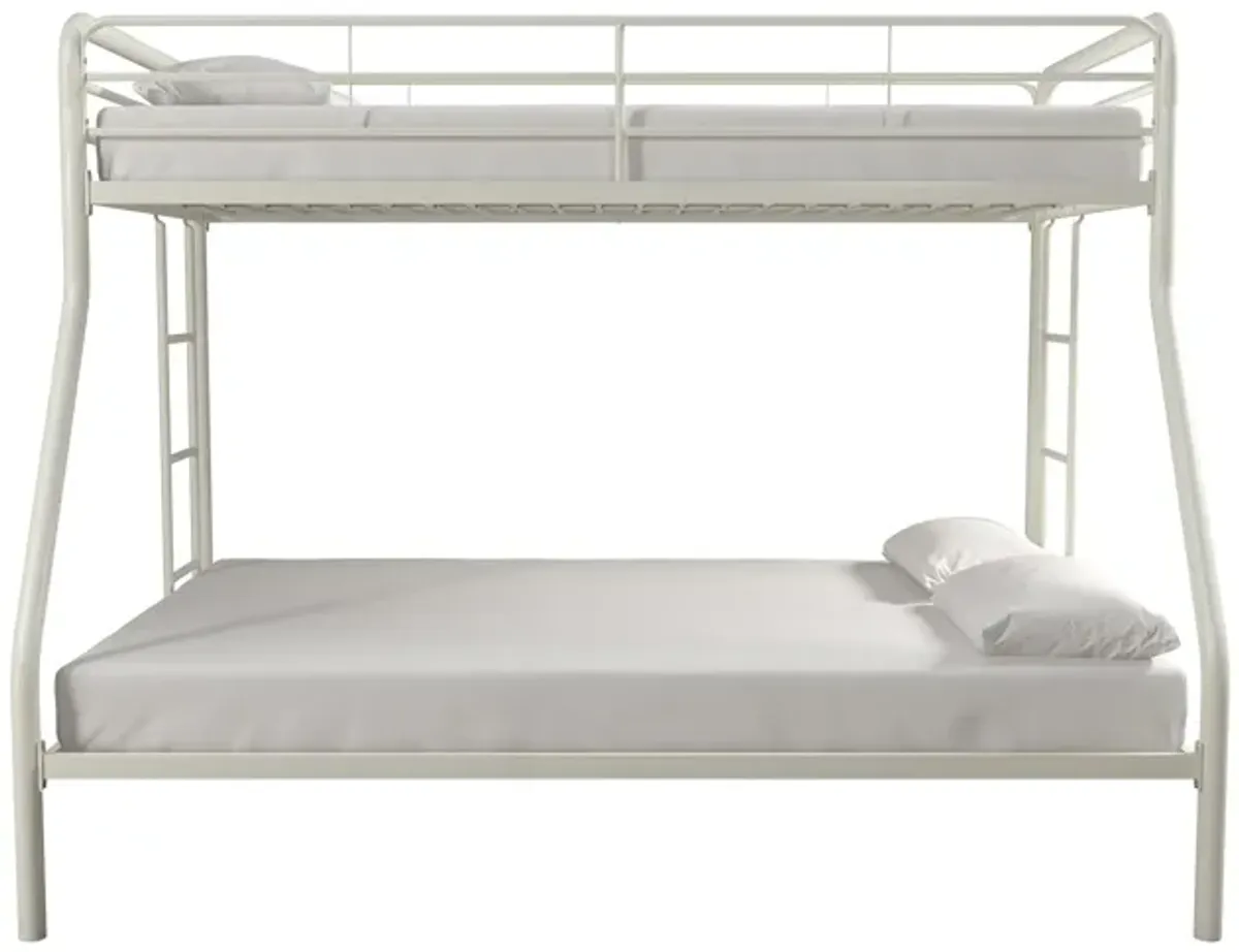 Atwater Living Cassia Twin over Full Metal Bunk Bed with Two Ladders and Safety Railings