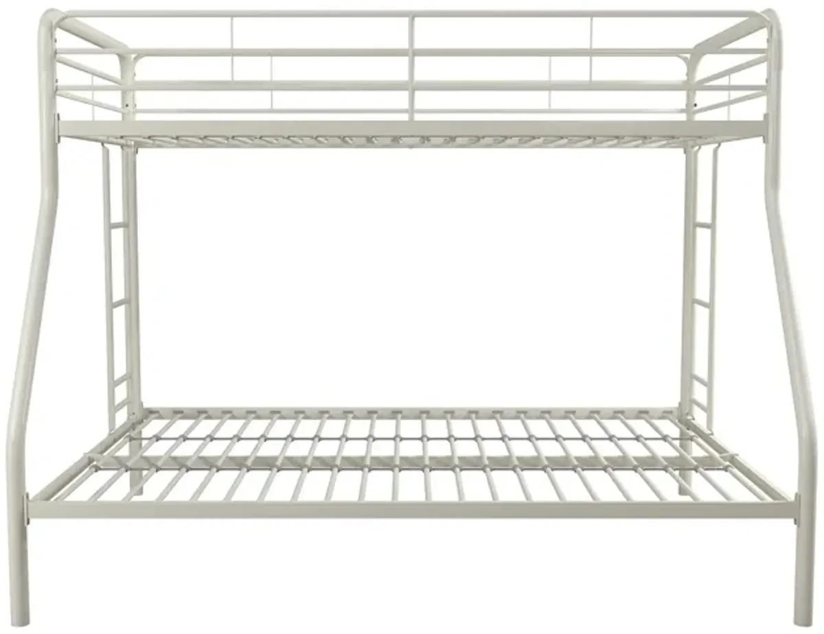 Atwater Living Cassia Twin over Full Metal Bunk Bed with Two Ladders and Safety Railings