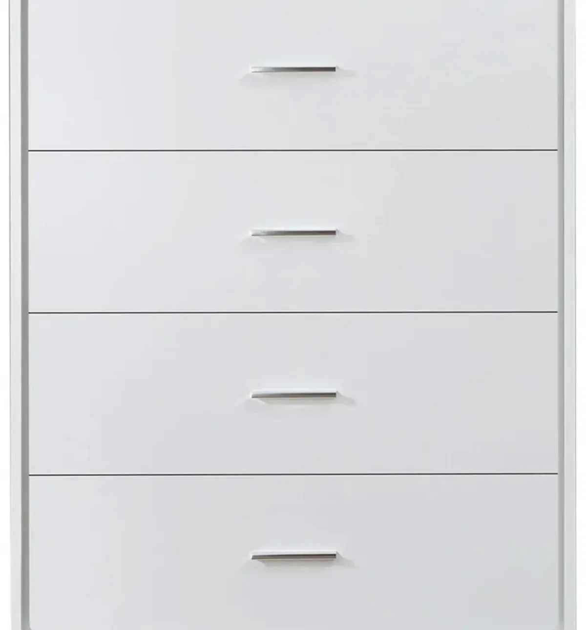 Contemporary Style Wooden Chest with Five Drawers, White-Benzara