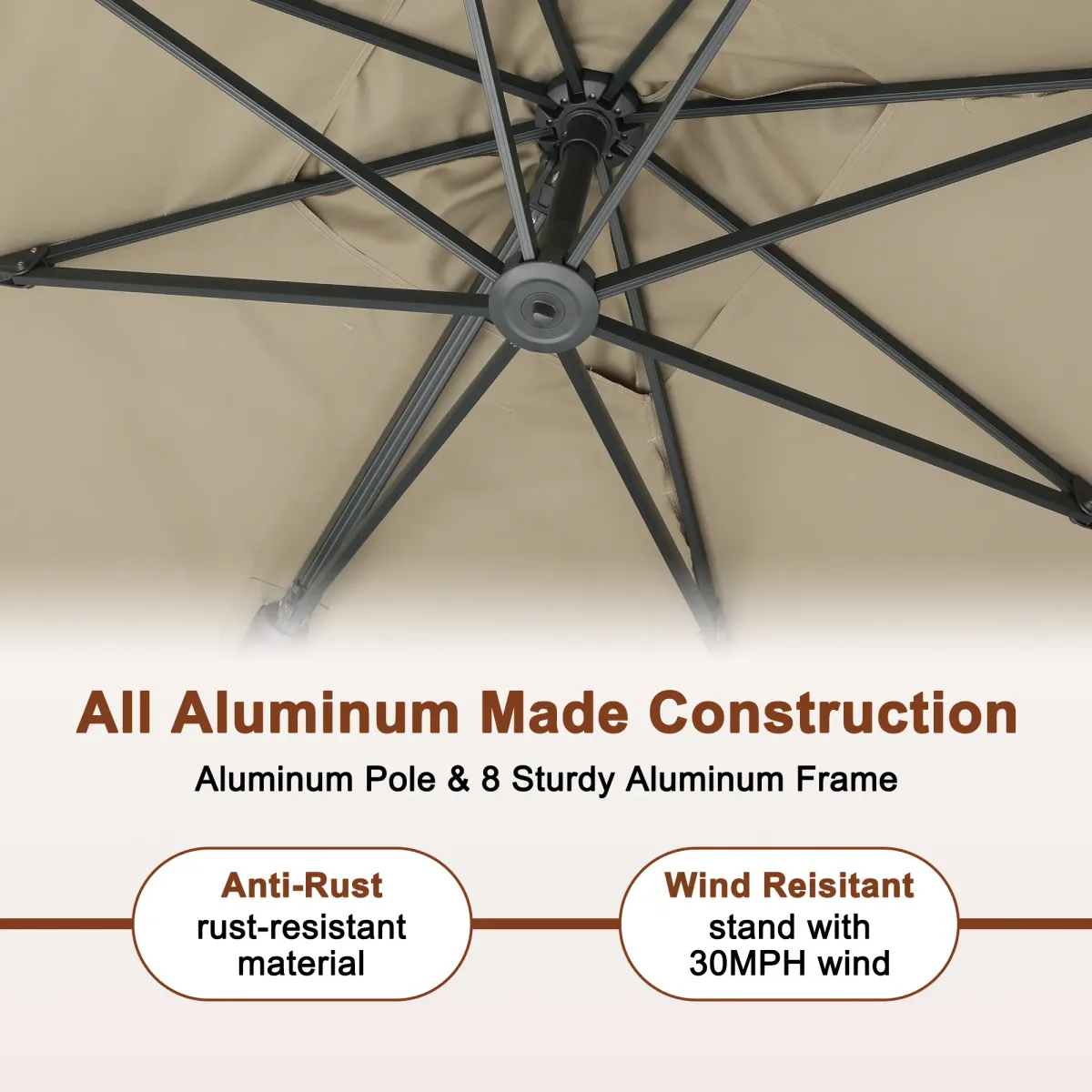 MONDAWE 10 ft. x 13 ft. Aluminum Cantilever Patio Umbrella  Garden Offset Umbrella with Base Weight Stand