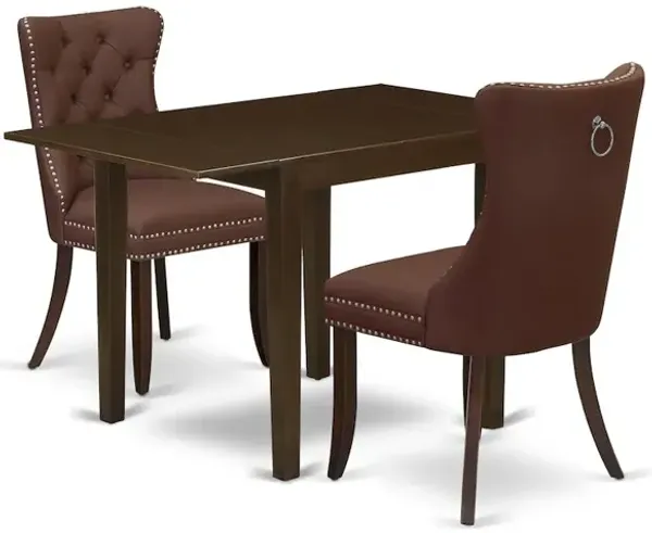 3 Piece Modern Dining Table Set Consists of a Rectangle Kitchen Table
