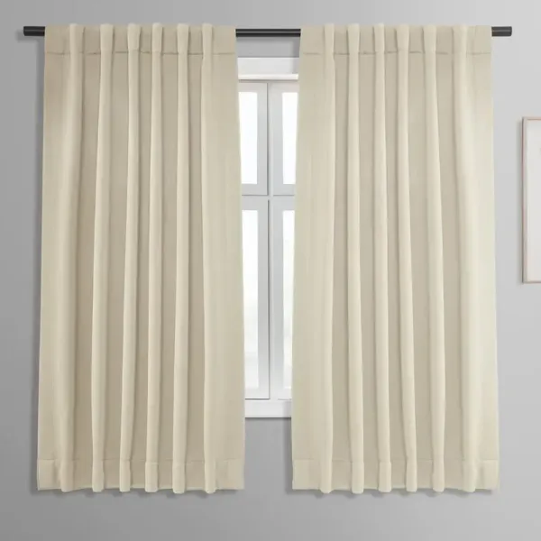2-Panel Beige Blackout Window Curtains
