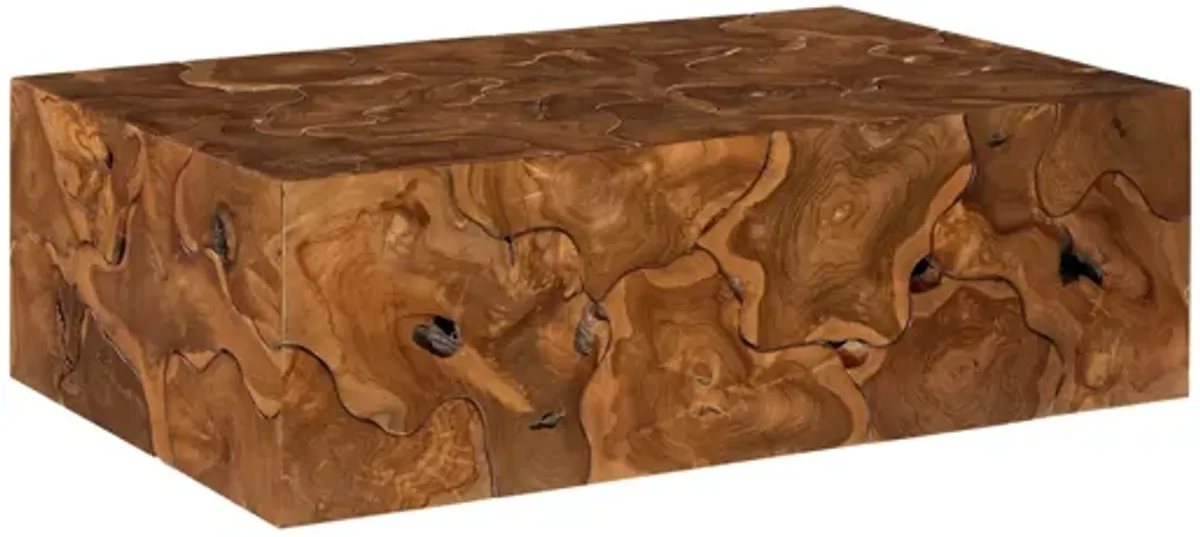 Teak Slice Rectangle Coffee Table