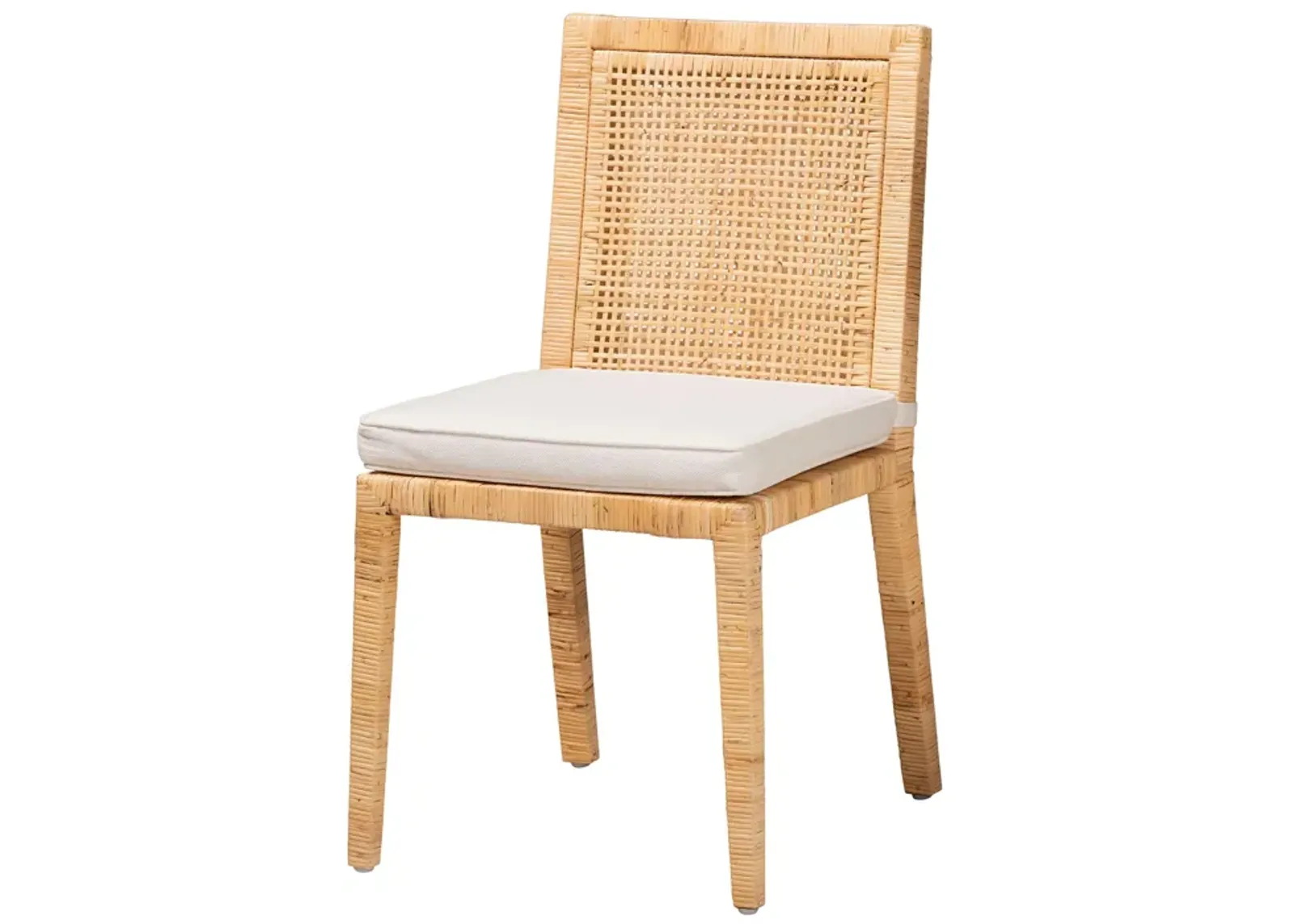 Baxton Studio Sofia Modern and Contemporary Natural Finished Wood and Rattan Dining Chair