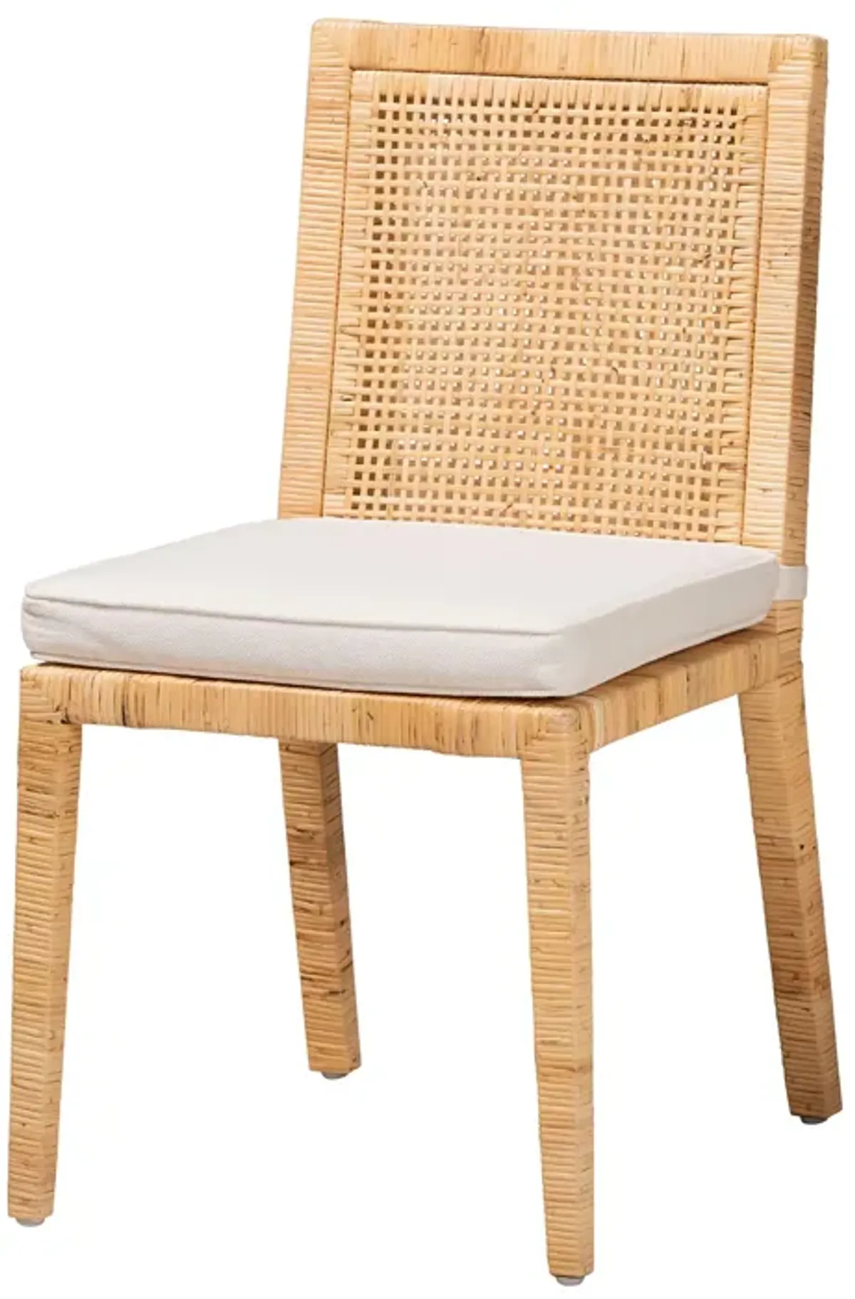 Baxton Studio Sofia Modern and Contemporary Natural Finished Wood and Rattan Dining Chair