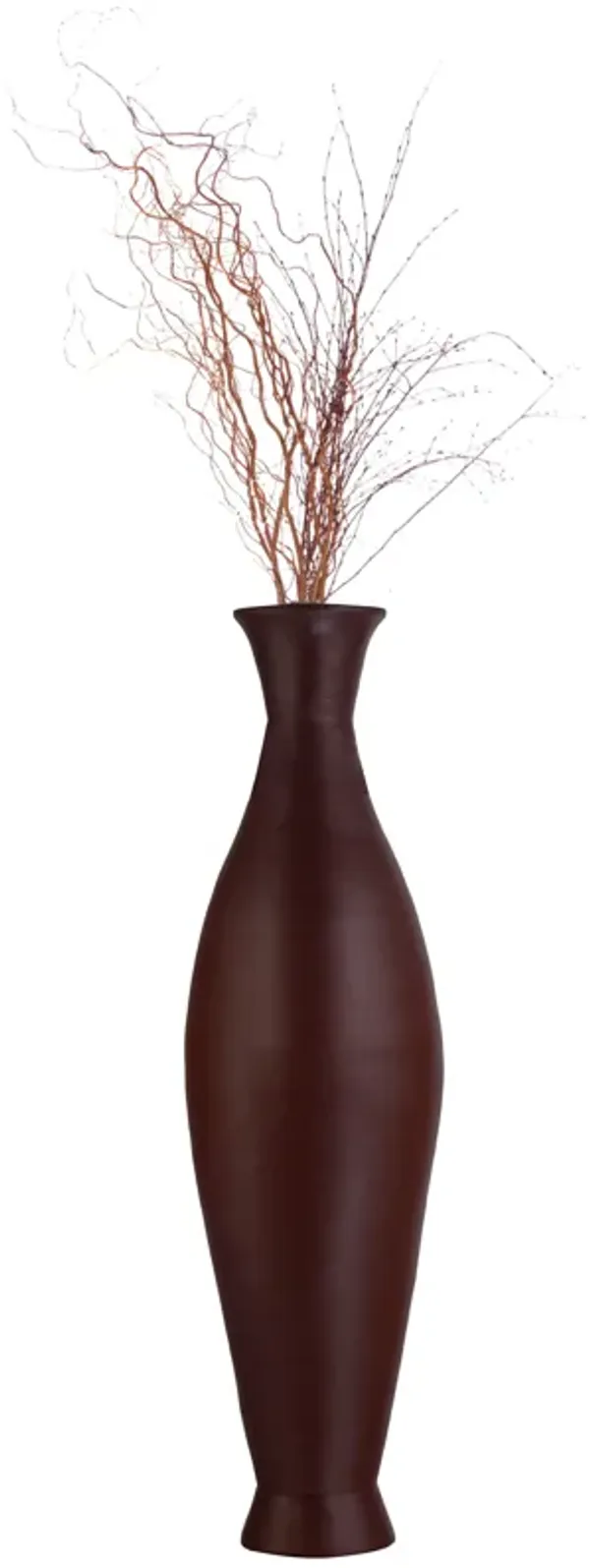 Modern Bamboo Floor Vase - Decorative 43-inch Vase for Living Room, Dining Room, or Entryway - Fill with Dried Branches or Flowers - Contemporary Tall Vase - Unique Bamboo Design, Blue