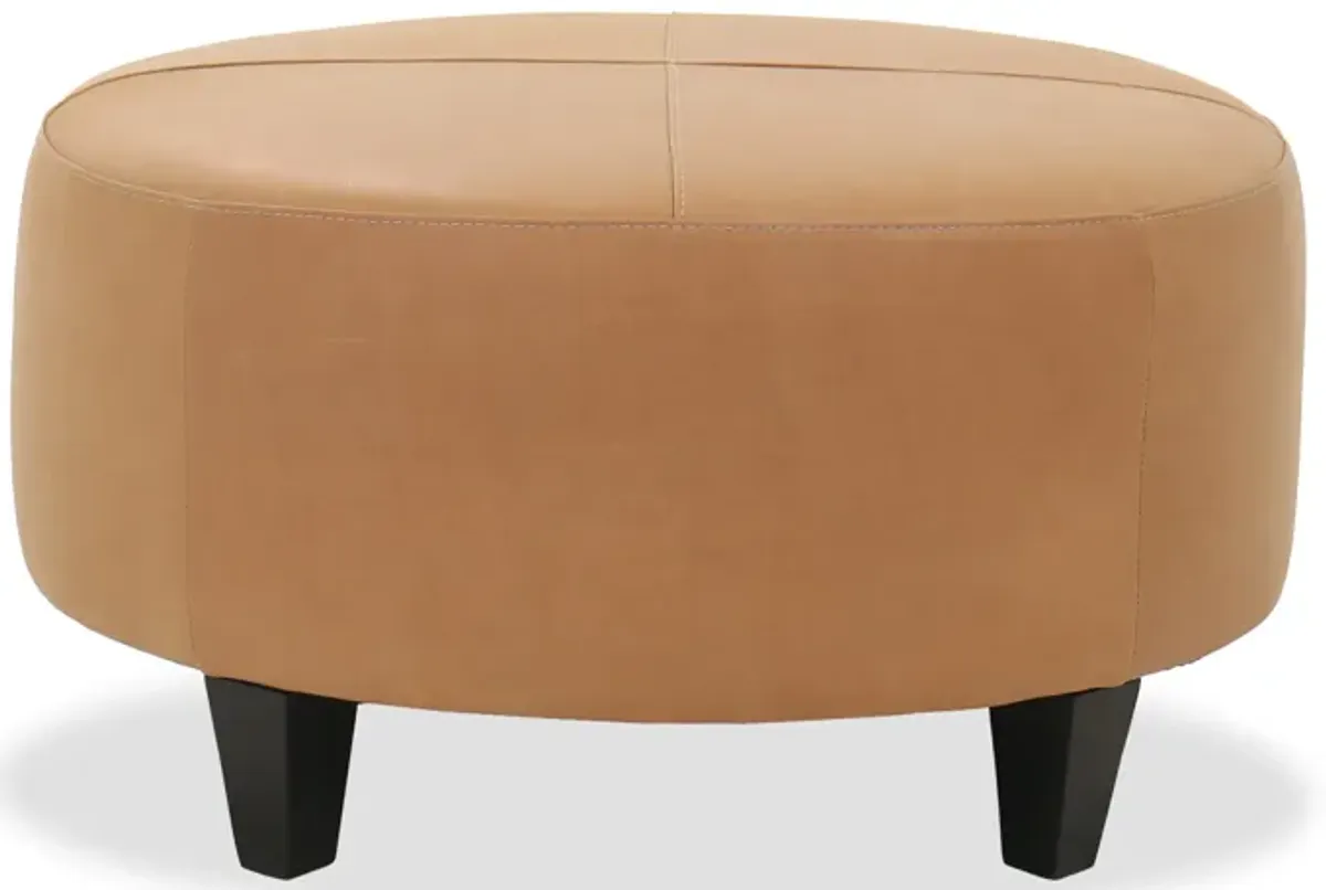 Medium Leather Ottoman