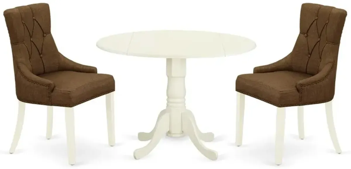 Dining Room Set Linen White, DLFR3-WHI-18