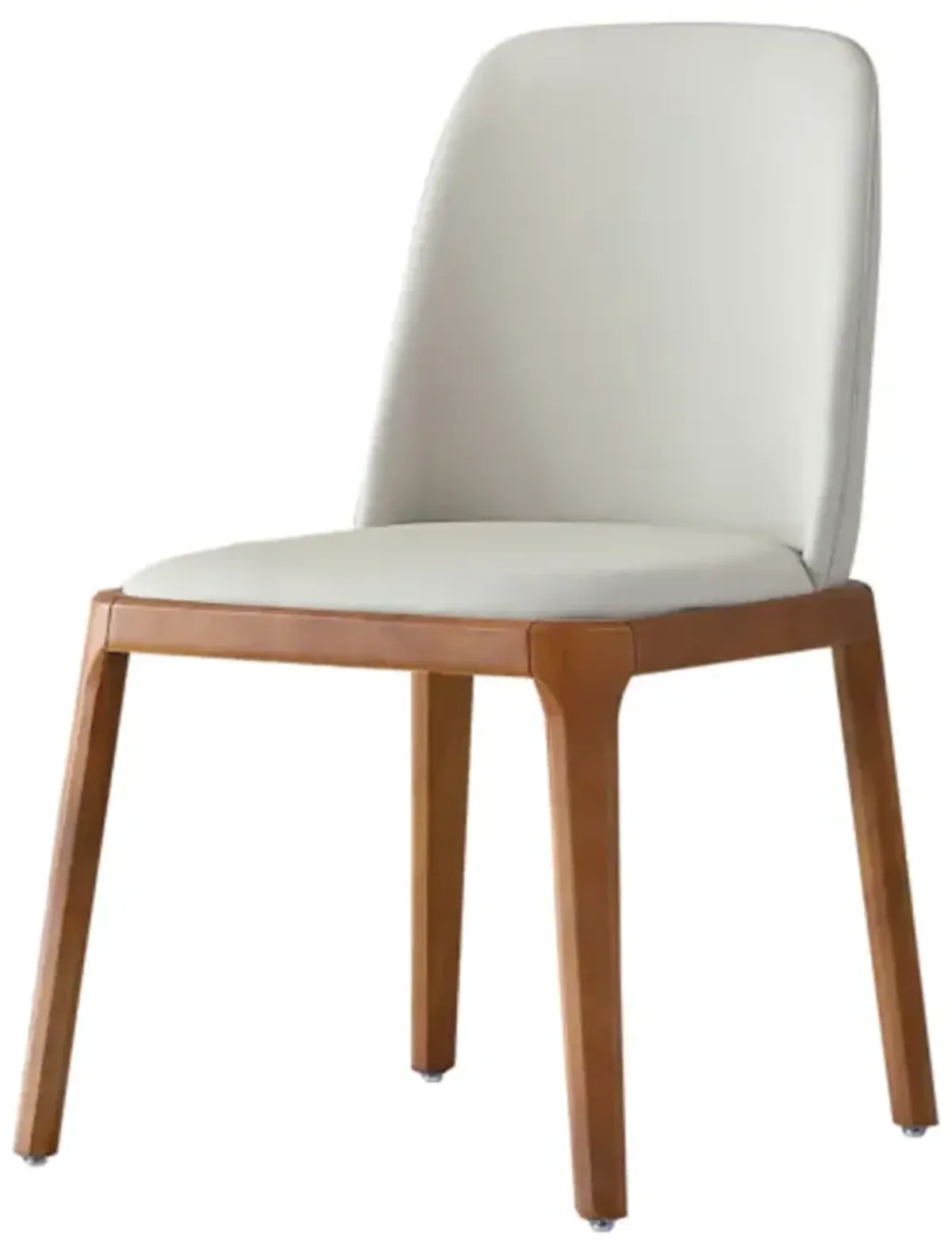 Contemporary Upholstered Dining Chairs with Wooden Legs Set of 2