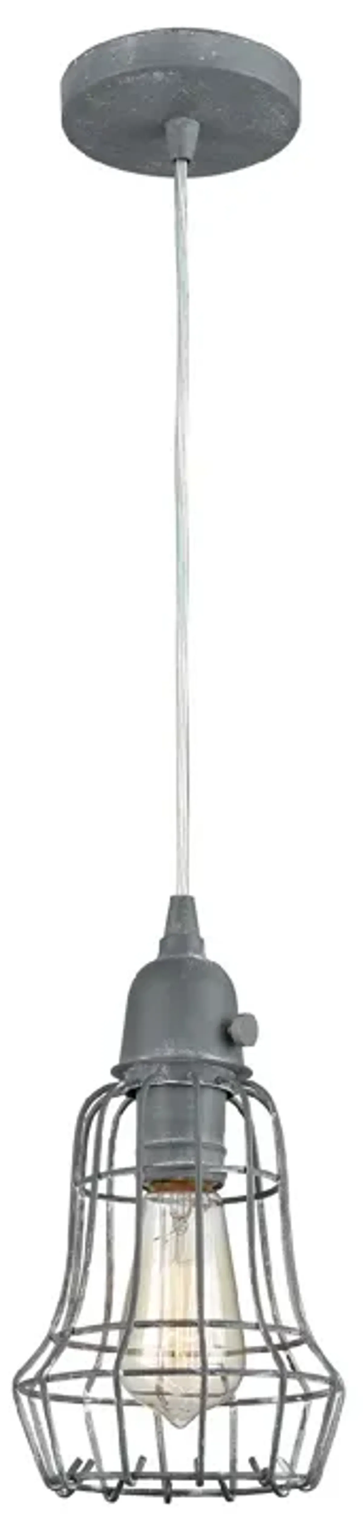 10� Gray Metal Hanging 1-Light Mini Pendant Ceiling Light Fixture