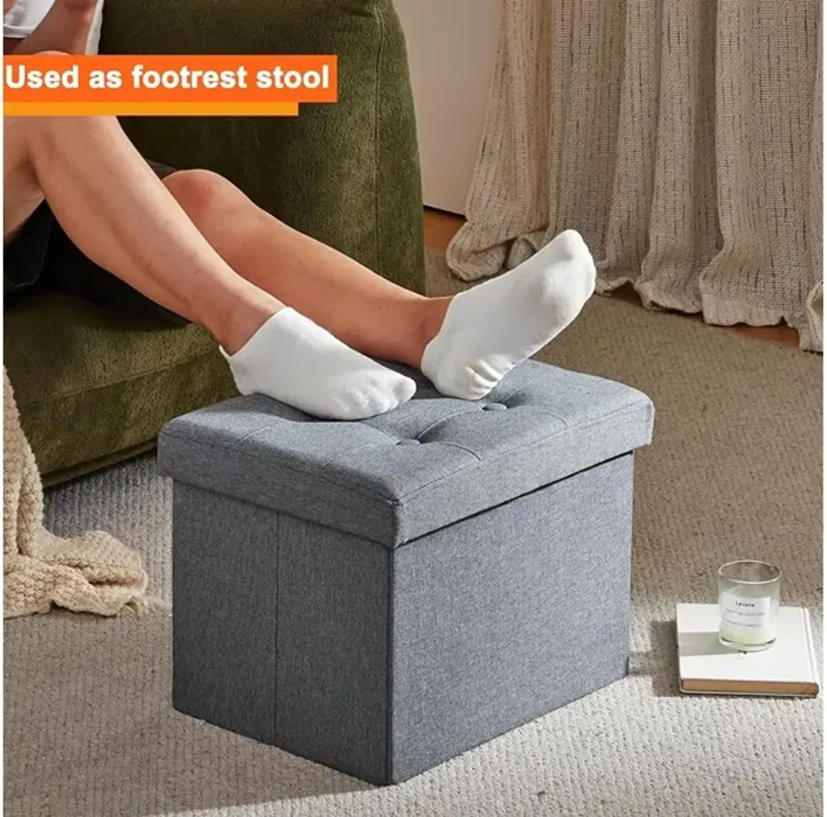 ALASDO Ottoman Foot Rest Footstool Bench for Living Room