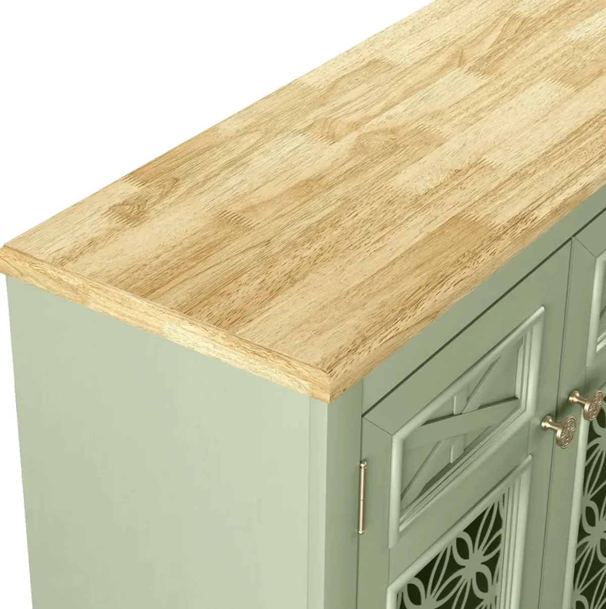 FESTIVO Farmhouse Buffet Cabinet with Glass Doors and Adjustable Shelves