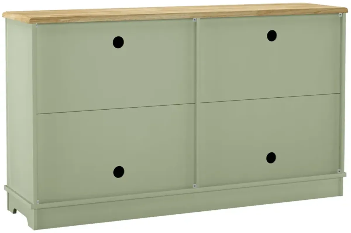 FESTIVO Farmhouse Buffet Cabinet with Glass Doors and Adjustable Shelves