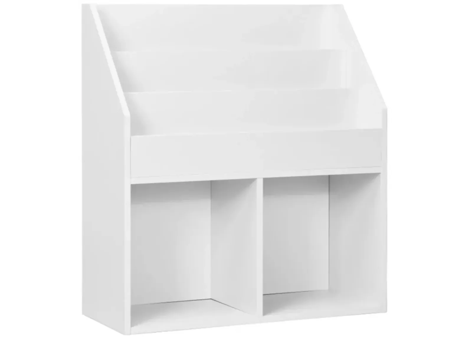 Hivvago Kids Wooden Bookshelf Bookcase Children Toy Storage Cabinet Organizer White