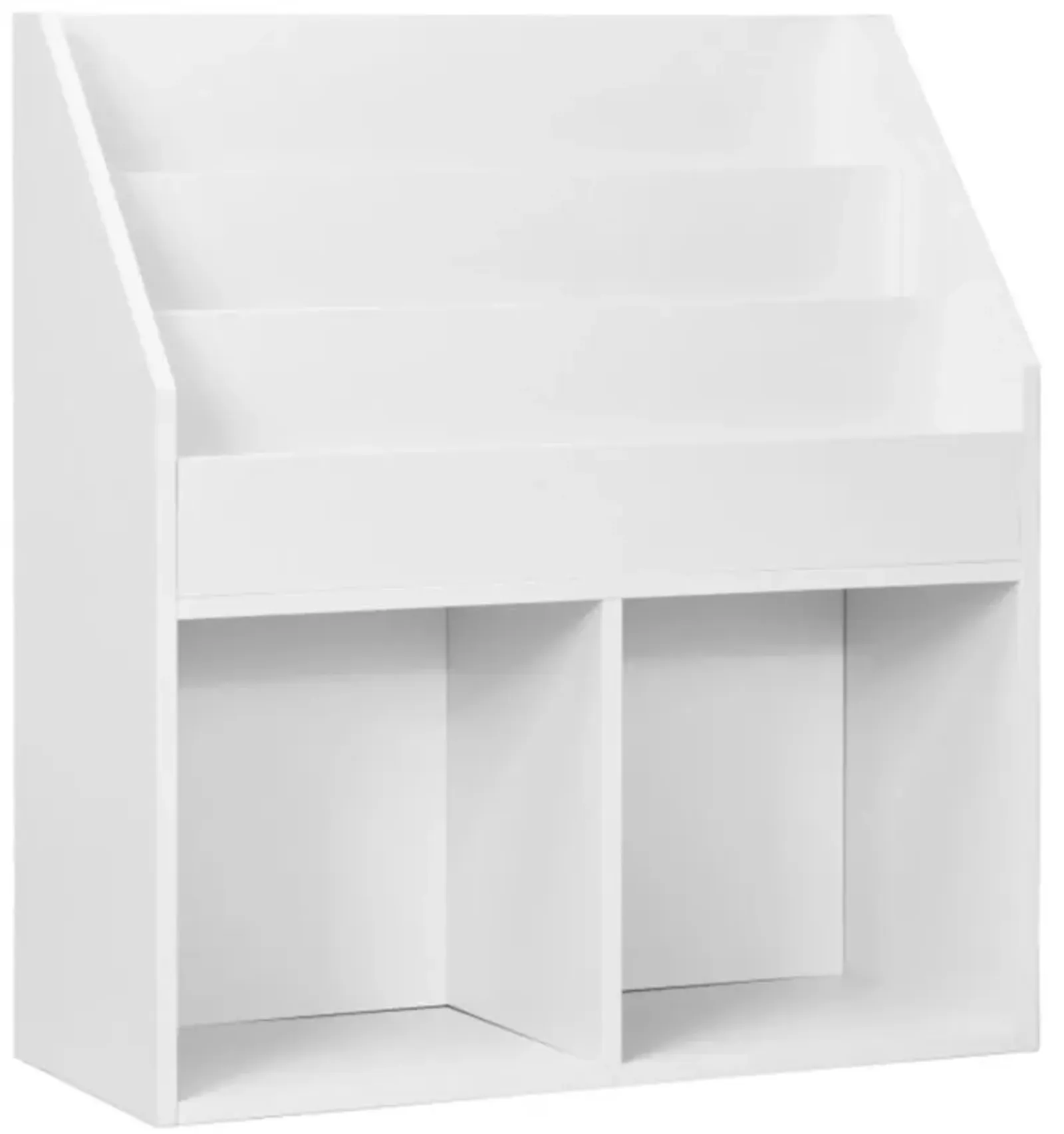 Hivvago Kids Wooden Bookshelf Bookcase Children Toy Storage Cabinet Organizer White