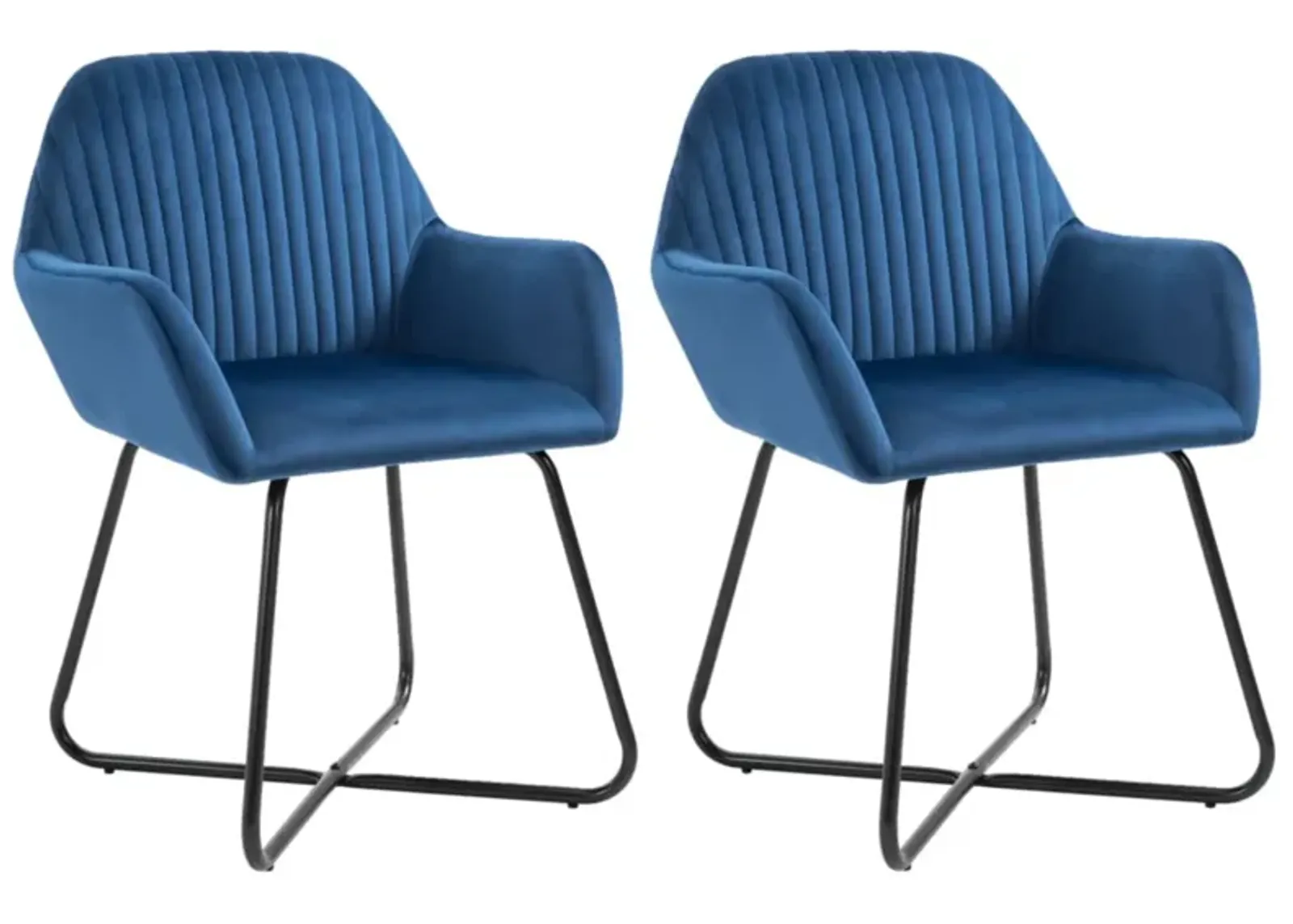 vidaXL Dining Chairs 2 pcs Blue Velvet