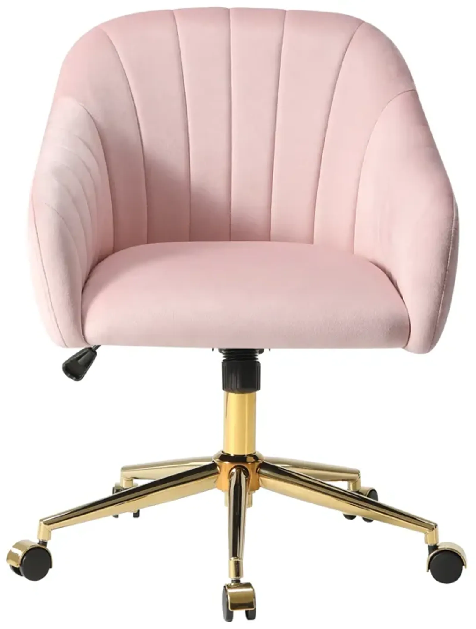 WestinTrends Upholstered Velvet Swivel Vanity Office Chair With Wheels