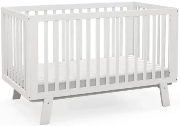 Hivvago Rubber Wood Baby Crib with Adjustable Mattress Heights and Guardrails