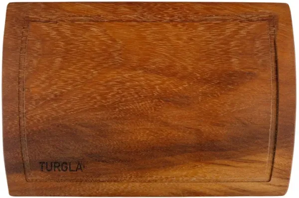 Wood 15" x 9" Rectangular Brown Wood Serving