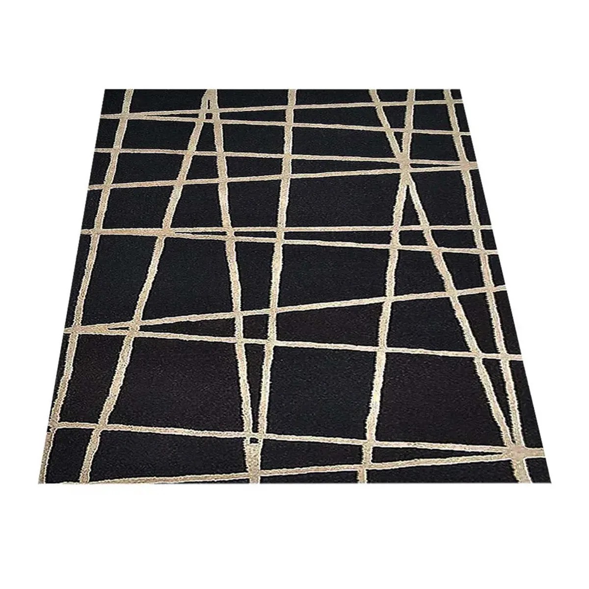 RUGSOTIC CARPETS HAND TUFTED WOOL ECO-FRIENDLY AREA RUGS  - 5'x8', Rectangle Shape, Black, Contemporary Modern Design, High Pile Thick Handmade Area Rugs for Living Room, Bed Room (K02001)