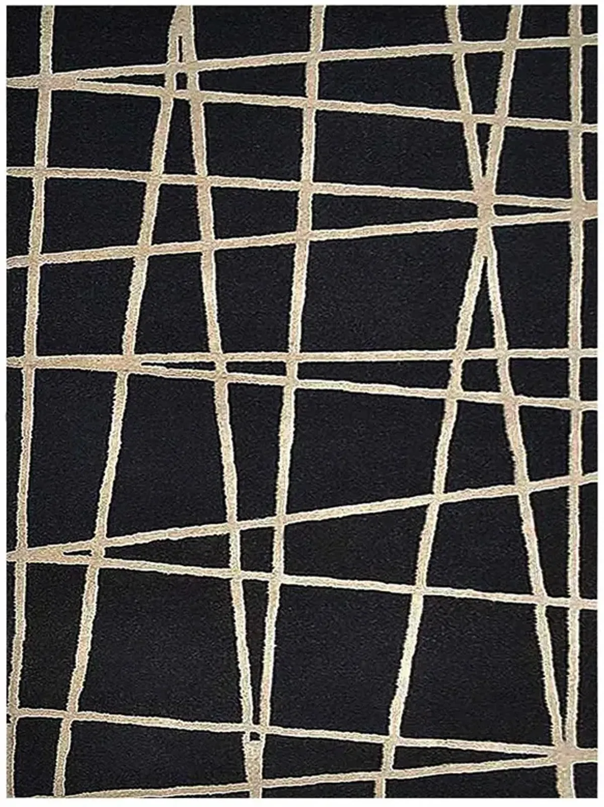 RUGSOTIC CARPETS HAND TUFTED WOOL ECO-FRIENDLY AREA RUGS  - 5'x8', Rectangle Shape, Black, Contemporary Modern Design, High Pile Thick Handmade Area Rugs for Living Room, Bed Room (K02001)