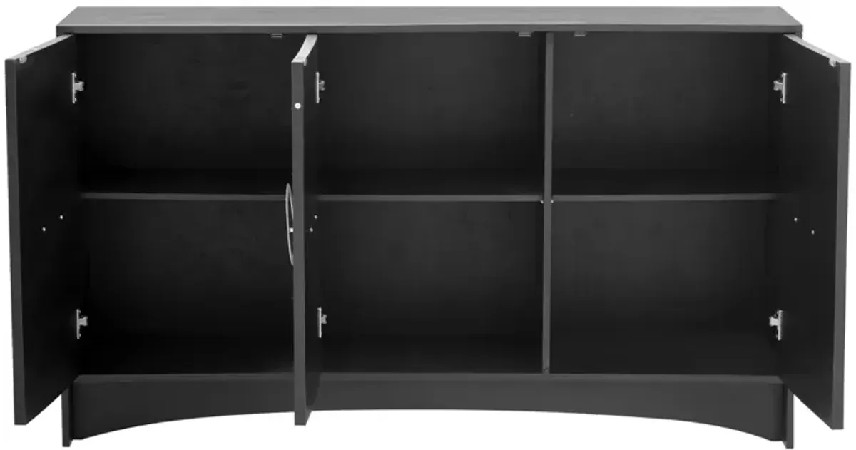 Curved Design Storage Cabinet with Adjustable Shelves