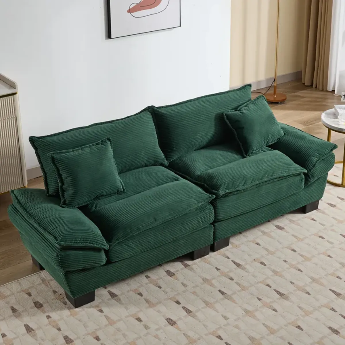 Merax Corduroy Deep Seat Sofa Couch