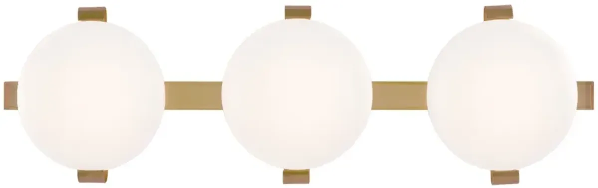 Marisol 28" Bath Bar in Soft Brass with White Glass