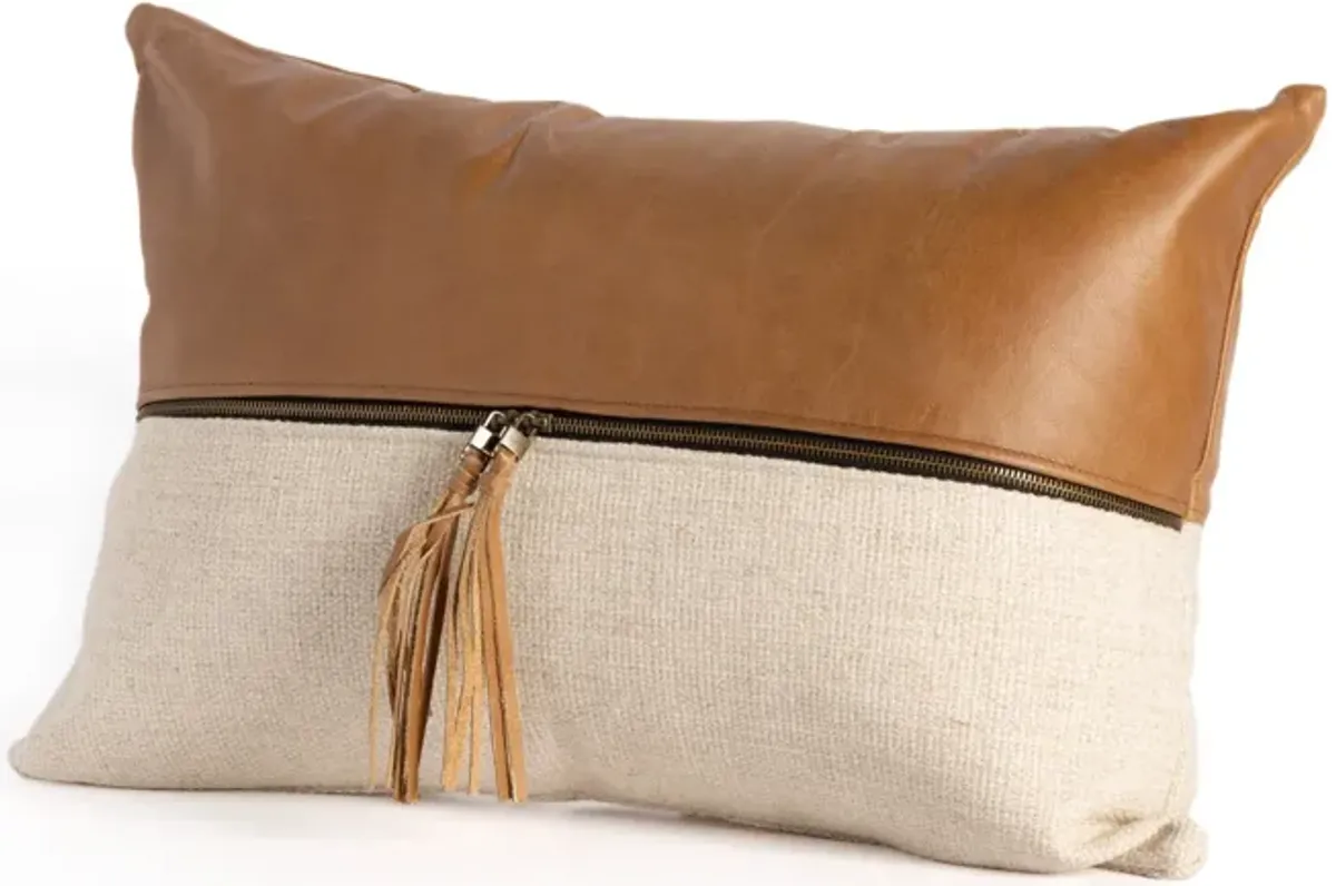 Leather & Linen Pillow