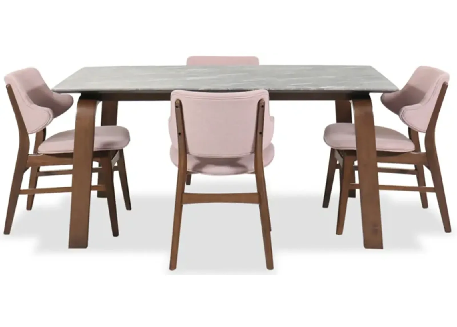 Valencia 5-Piece Dining Set in Pink