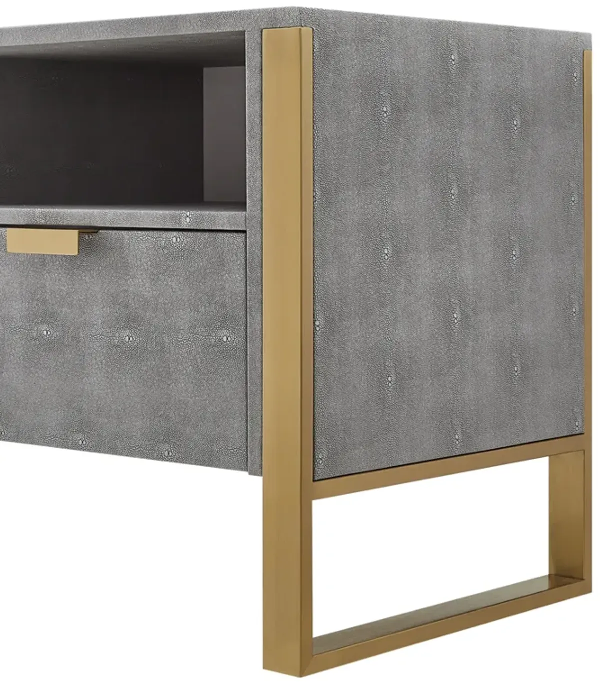 Nicole Miller Taha Faux Shagreen TV Stand/Cabinet