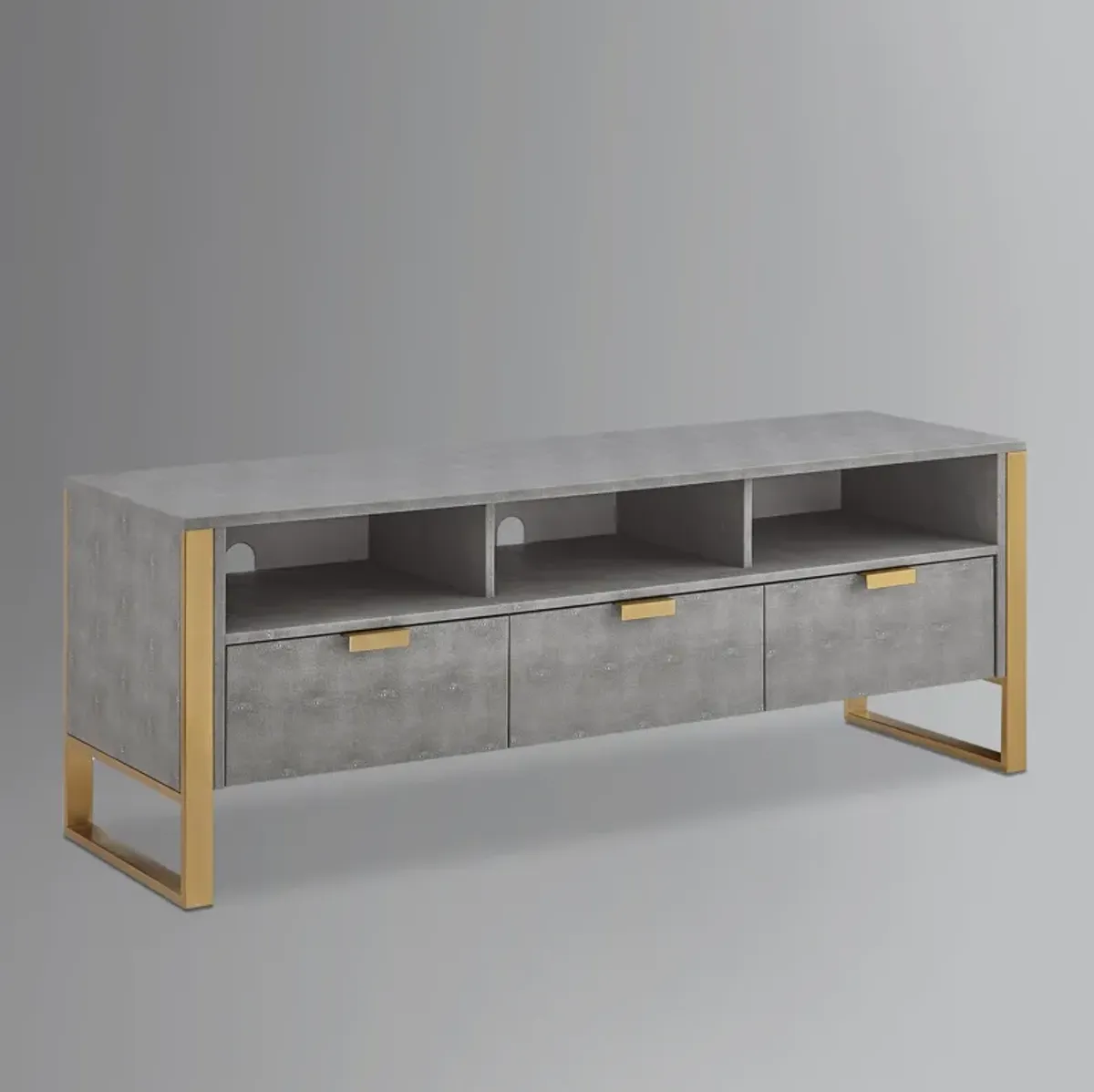 Nicole Miller Taha Faux Shagreen TV Stand/Cabinet