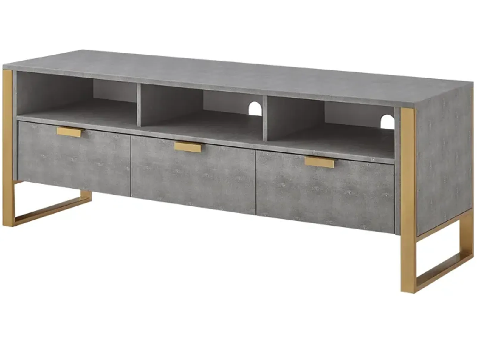 Nicole Miller Taha Faux Shagreen TV Stand/Cabinet