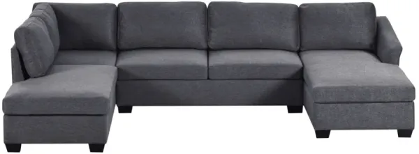Modern Large U-SHAPED Sectional Sofa, Double Extra Wide Chaise Lounge Couch, Grey