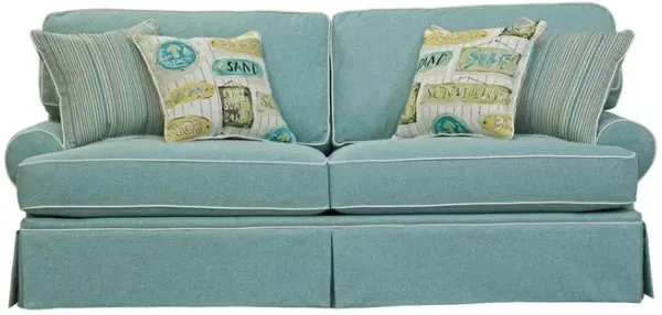 American Furniture Classics Coastal Aqua Sofa with Four Accent Pillows