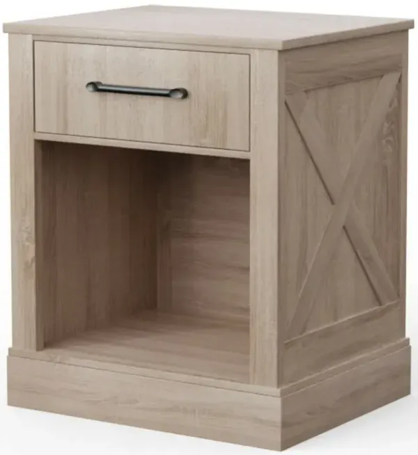 Hivago Compact Nightstand with Drawer and Shelf