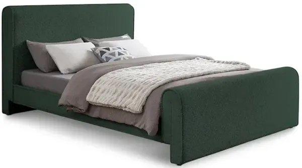 Meridian Furniture Stylus Green Boucle Fabric King Bed