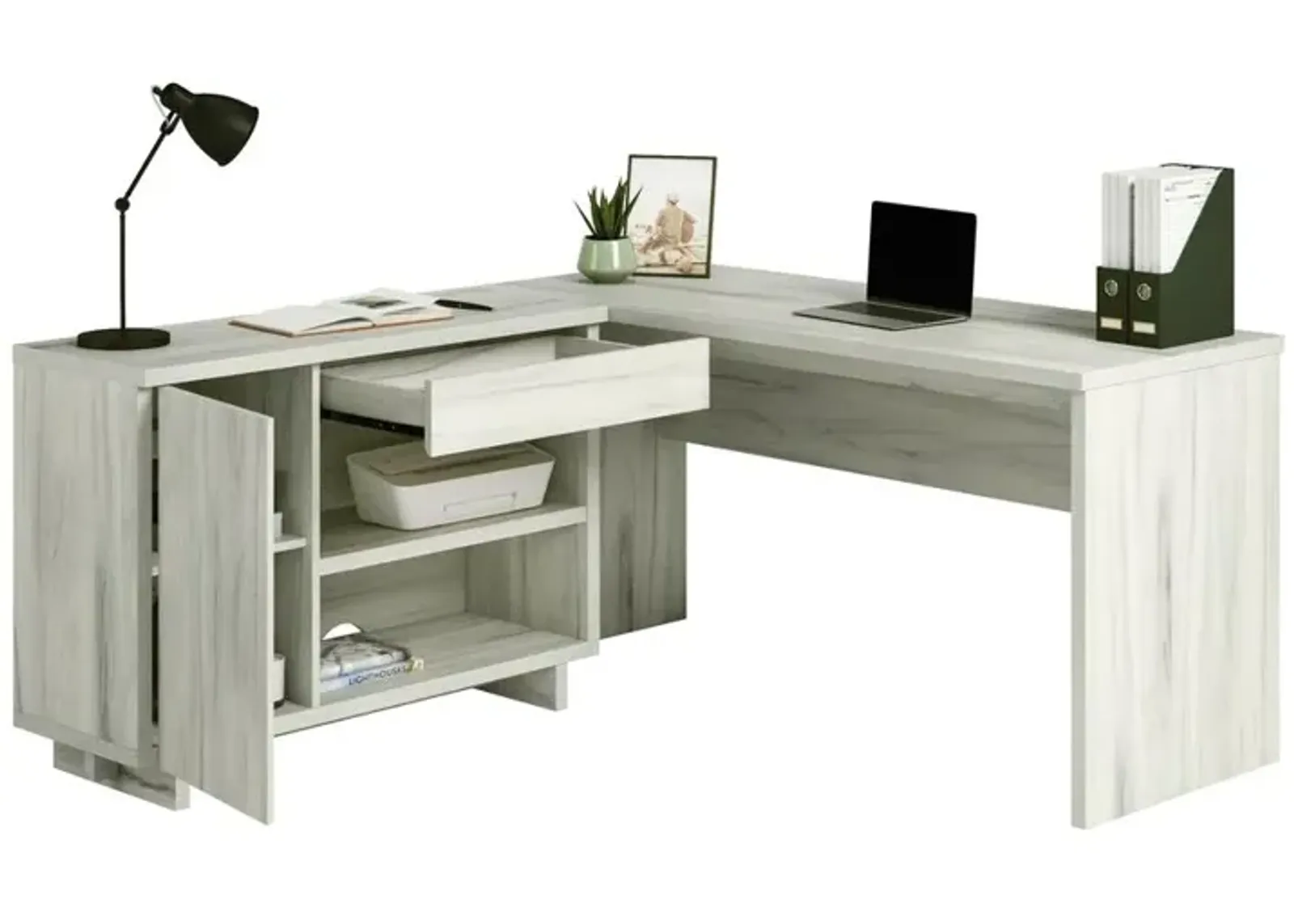 Sauder Porto Palma Desk With Credenza A2