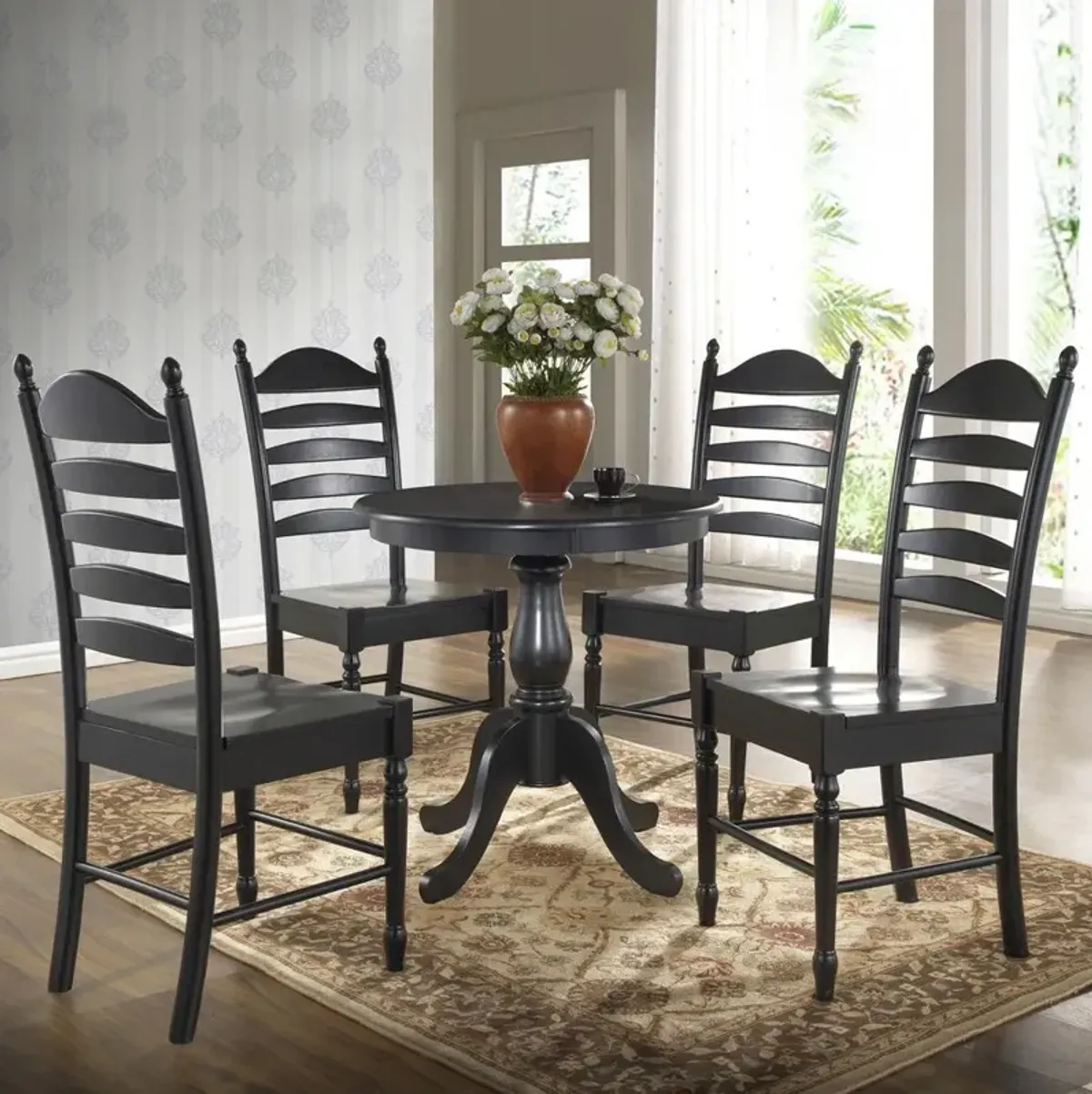 Carolina Living Fairview 30 Round Pedestal Dining Table - Antique Black