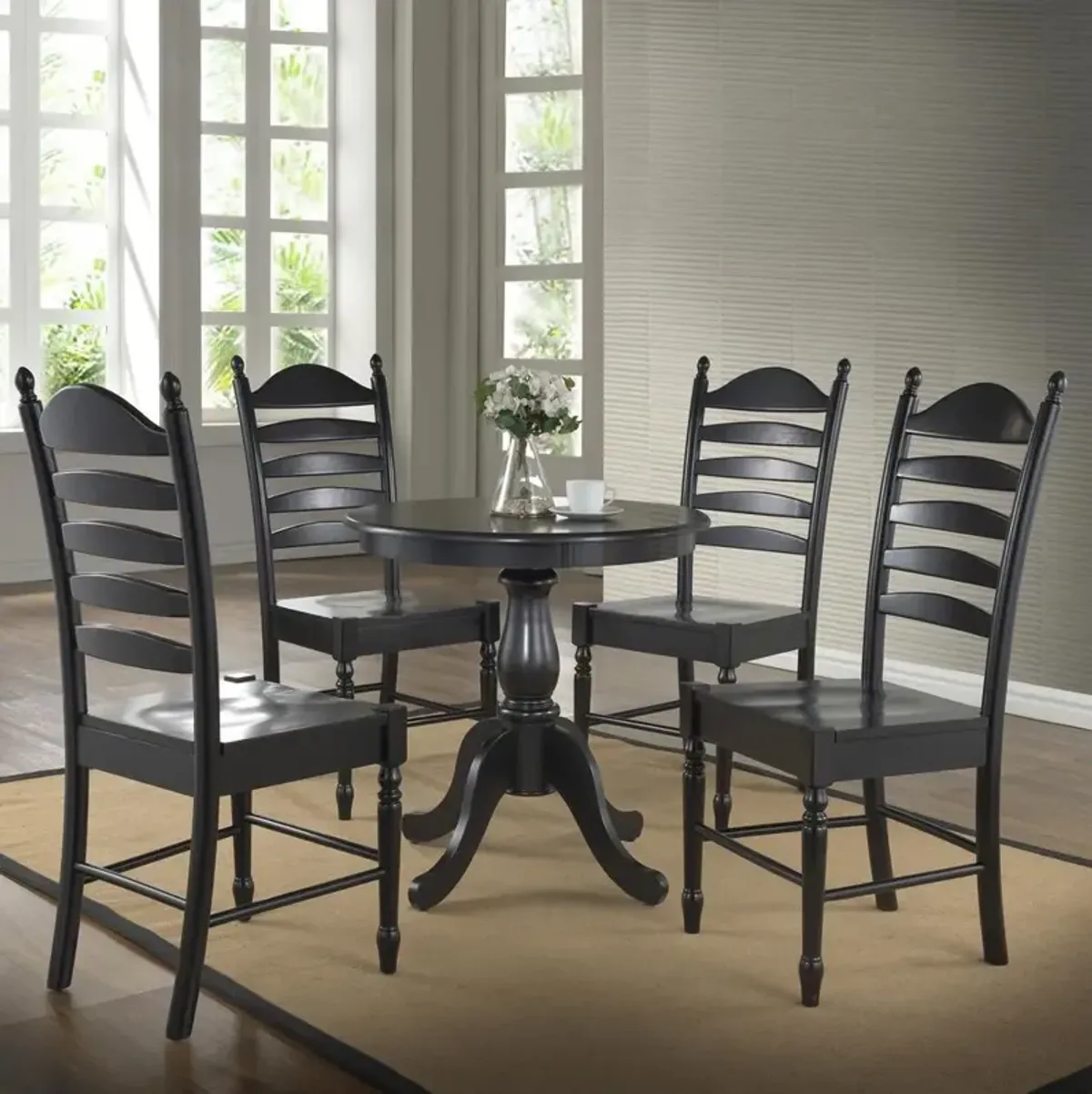 Carolina Living Fairview 30 Round Pedestal Dining Table - Antique Black