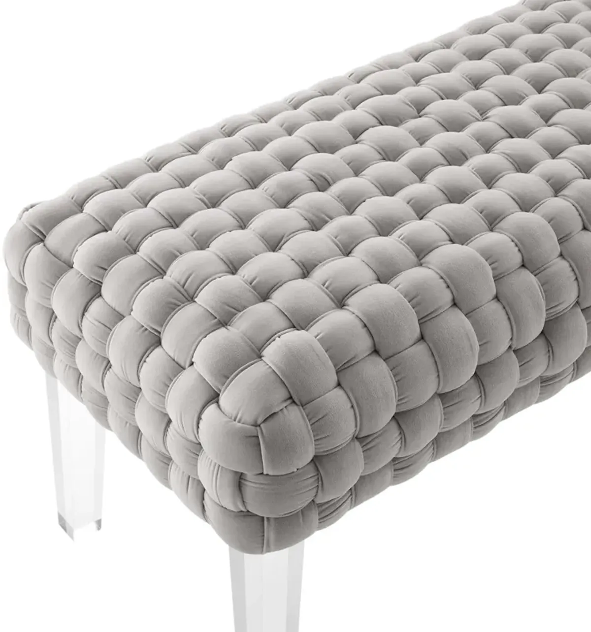 Prologue Woven Performance Velvet Ottoman