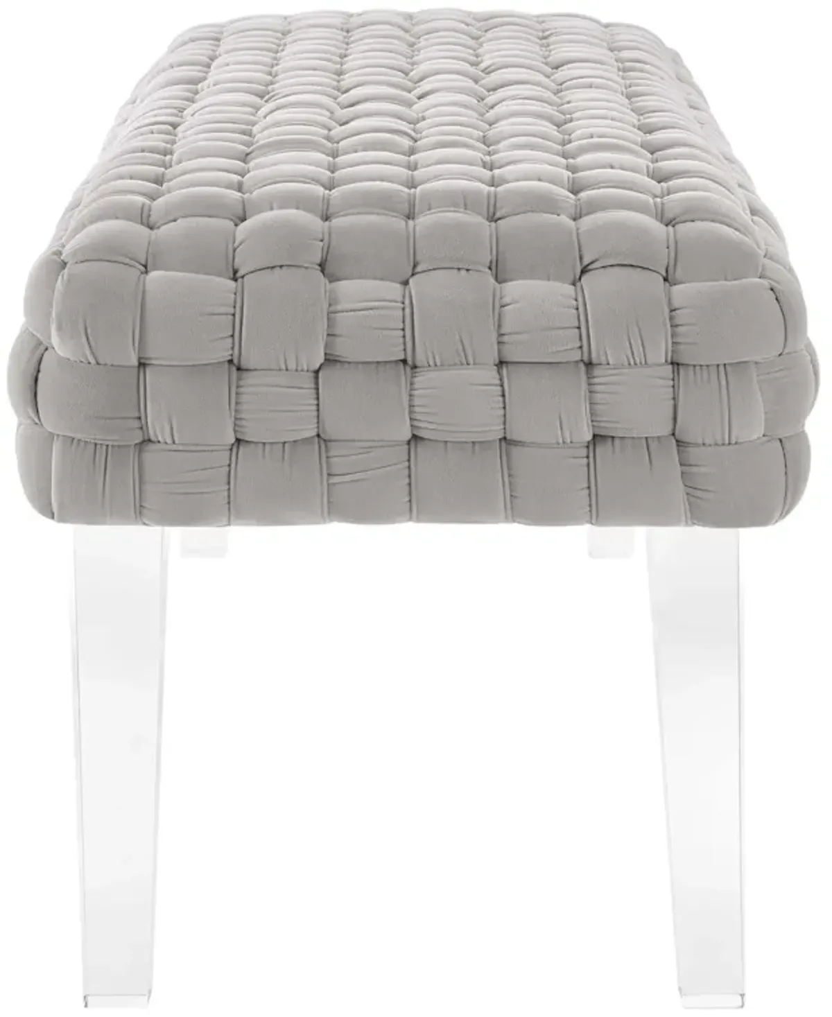 Prologue Woven Performance Velvet Ottoman