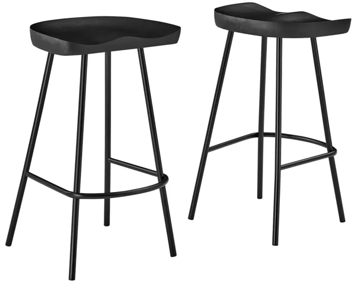 Concord Backless Wood Counter Stools - Set of 2