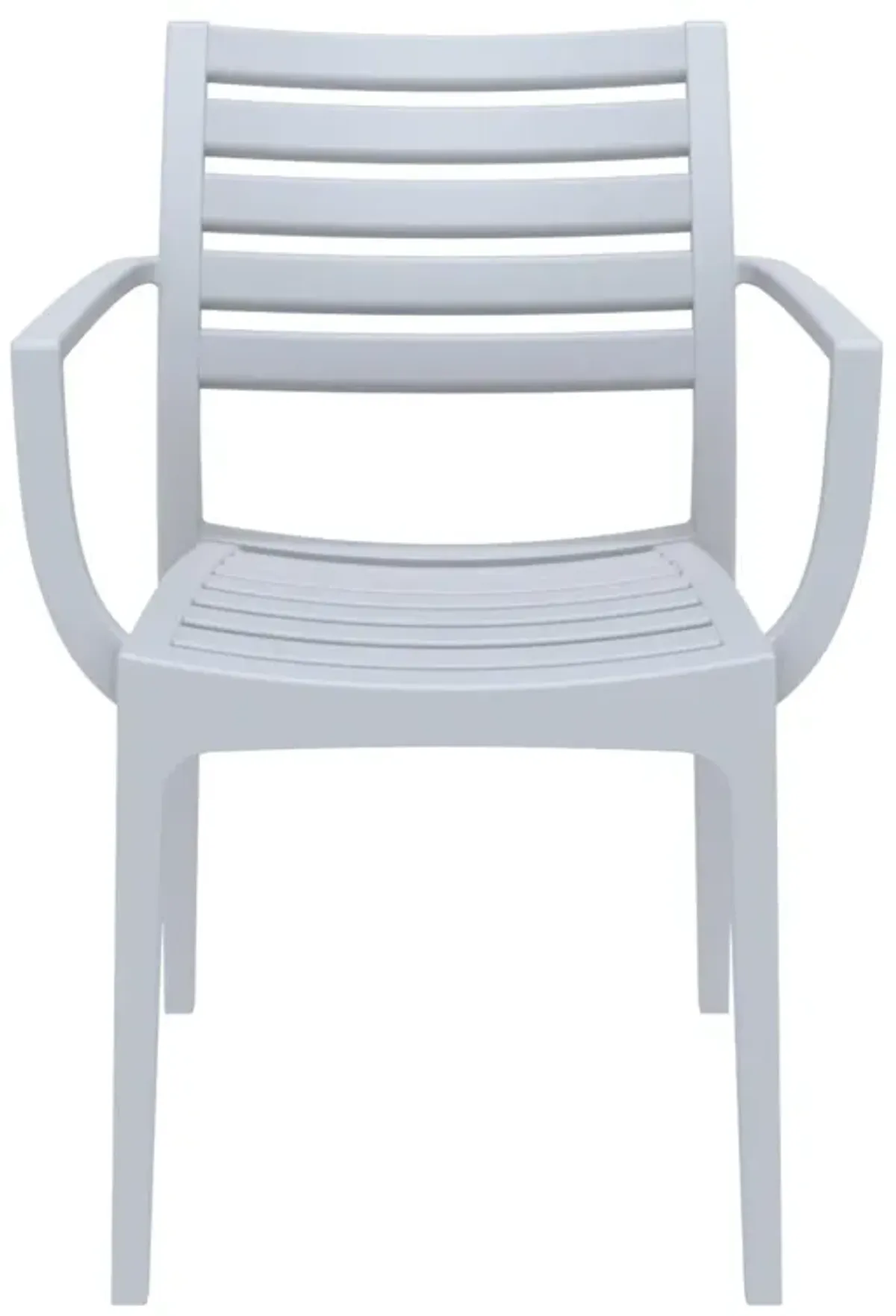 33" Gray Stackable Outdoor Patio Dining Arm Chair