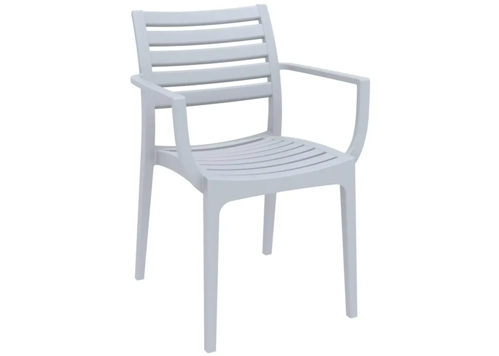 33" Gray Stackable Outdoor Patio Dining Arm Chair